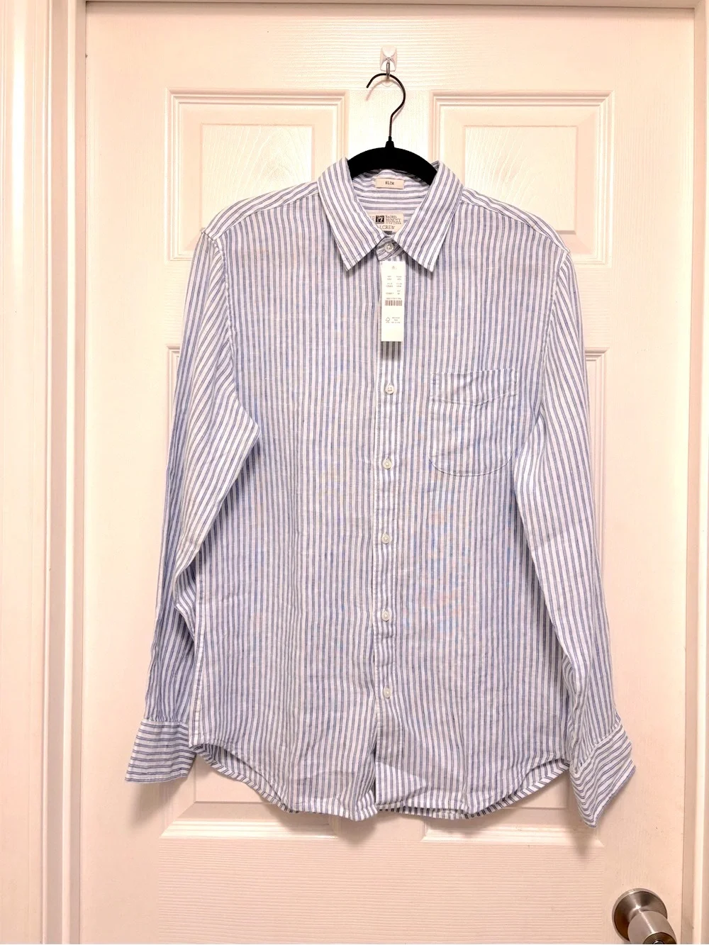 NWT J.Crew Slim Baird McNutt Irish linen Point-Collar Shirt